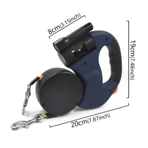 3-in-1 Retractable Dog Leash with Flashlight